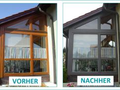 Vorher-Nachher eines Wintergartens