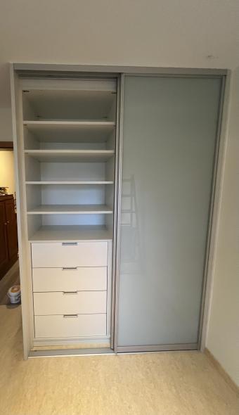 Gleittüren Kleiderschrank mit Floatglas Classic Gray 6