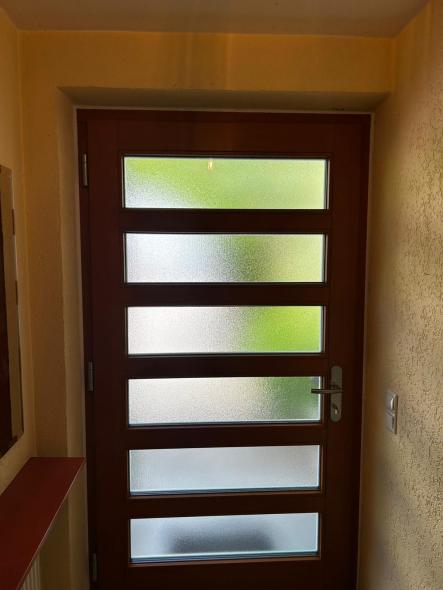 Holz Haustüre mit Sprossen RAL 6001 smaragdgrün 2
